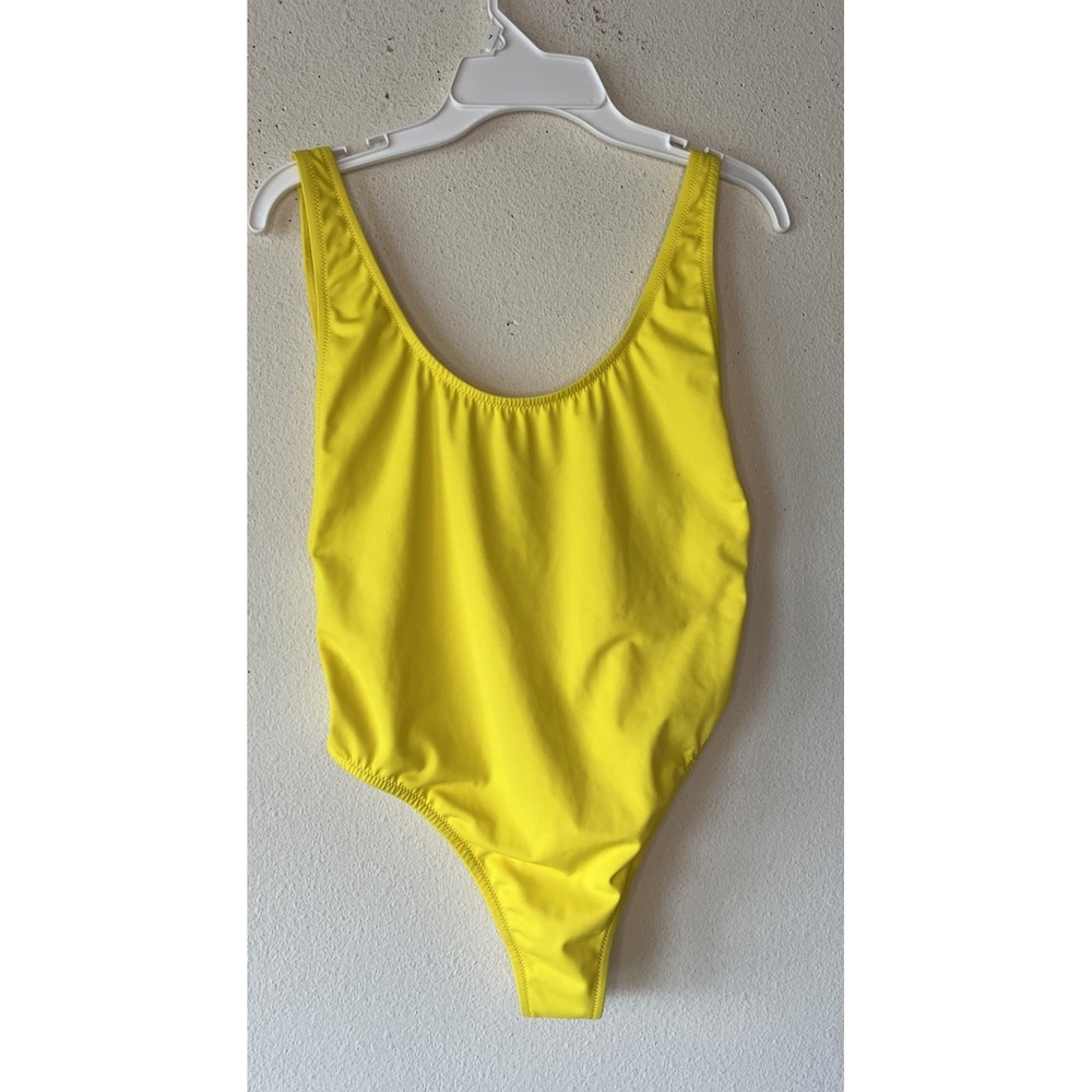 Milly Cabana Swimsuit Bathing Suit  One Piece Yellow Sz P Petite Preppy Vacation